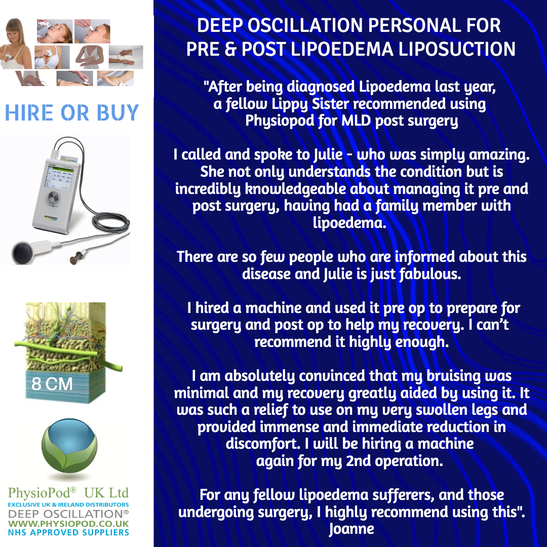 Deep Oscillation Hire for Pre and Post Lipoedema Liposuction - Patient Testimonial